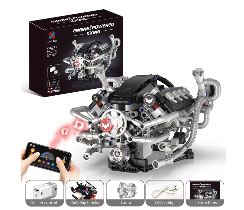 Model silnika V8 do samodzielnego montażu / w pełni przegubowy