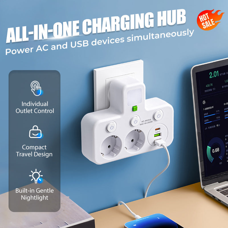Inteligentna listwa zasilająca z portami USB(Wtyczka Unii Europejskiej)