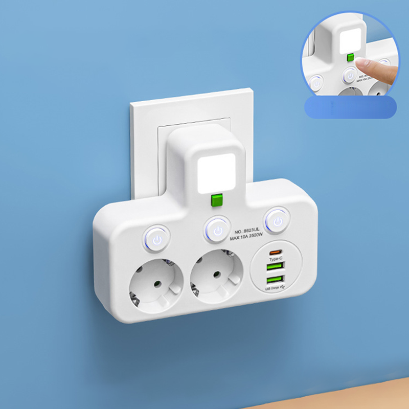 Inteligentna listwa zasilająca z portami USB(Wtyczka Unii Europejskiej)