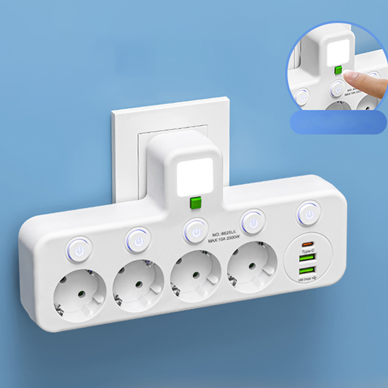 Inteligentna listwa zasilająca z portami USB(Wtyczka Unii Europejskiej)