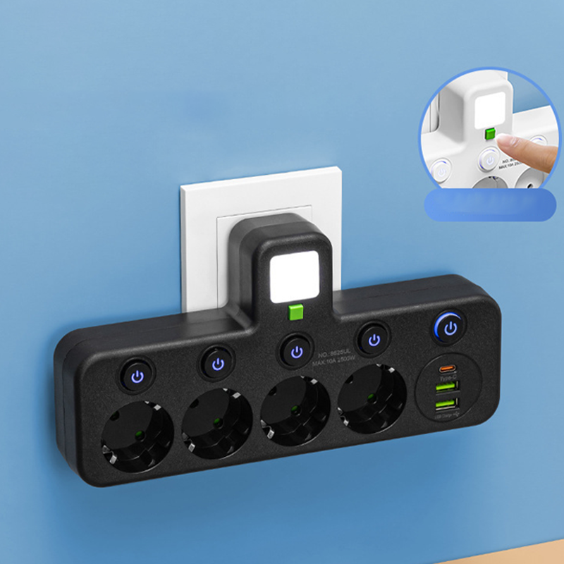 Inteligentna listwa zasilająca z portami USB(Wtyczka Unii Europejskiej)