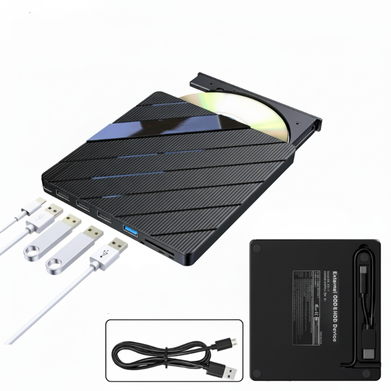✨ Zewnętrzna obudowa napędu CD/DVD z hubem USB – wszechstronna i stylowa! ✨
