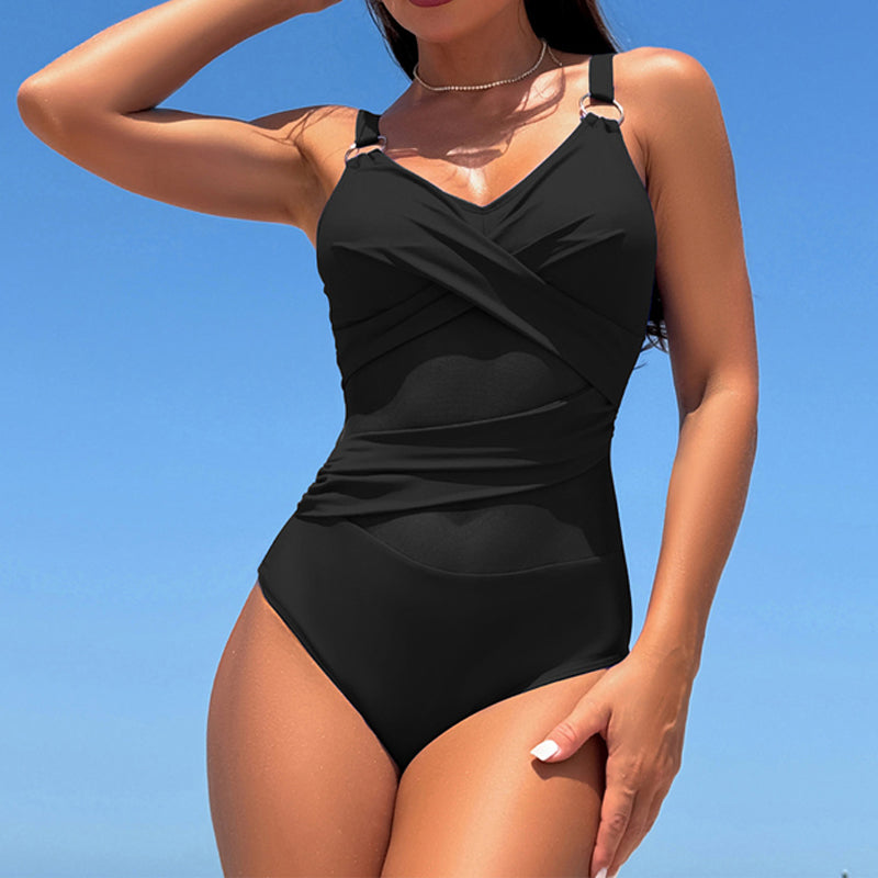 👙 Modny jednoczęściowy kostium kąpielowy z siateczki – odważne wycięcia, nieodparty styl! ✨🌊