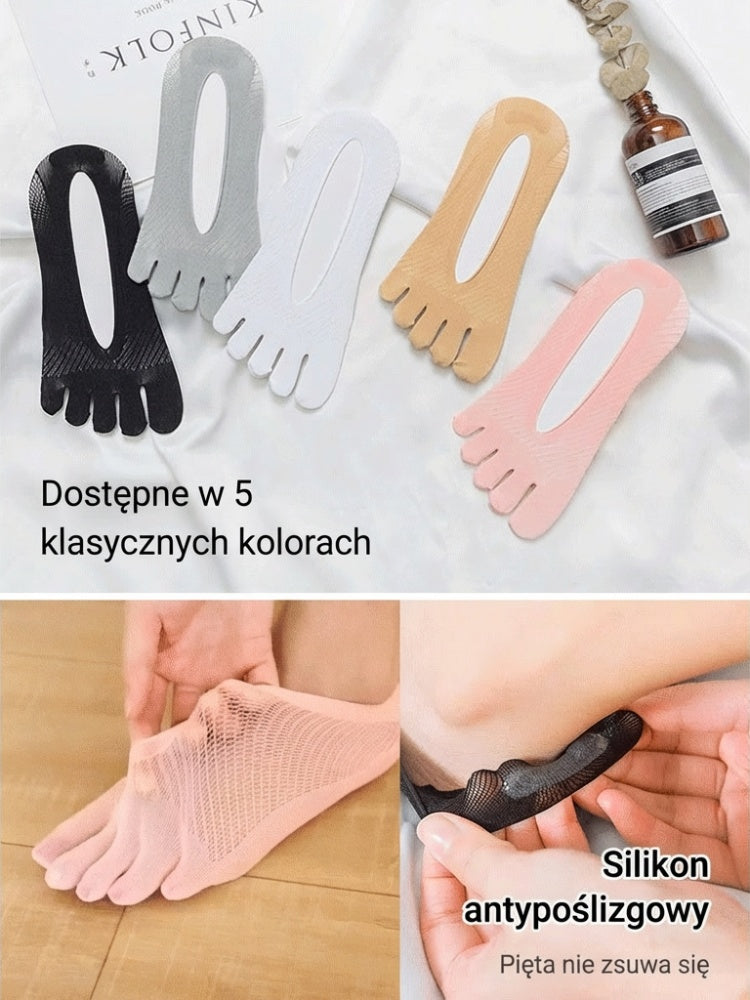 Unisex niewidoczne skarpetki korekcyjne z pięcioma palcami