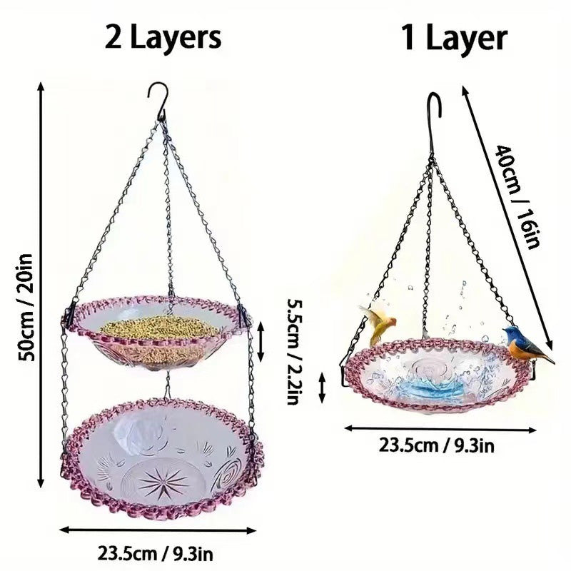Wisząca karmnik dla ptaków i wanienka dla ptaków w stylu vintage🦜