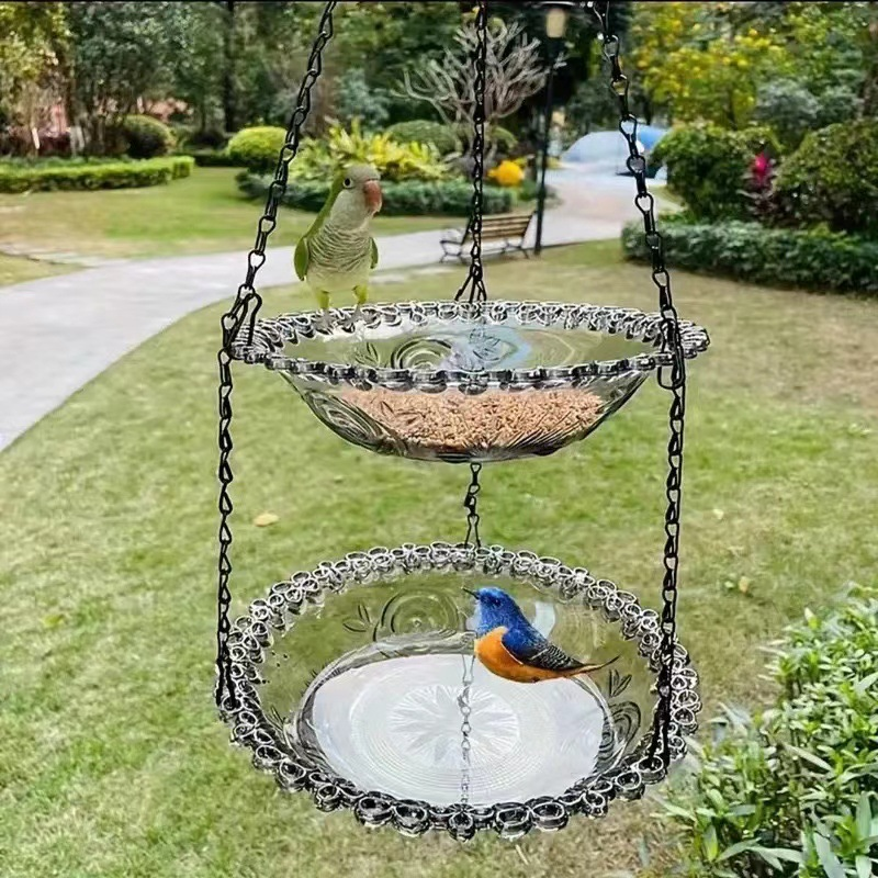 Wisząca karmnik dla ptaków i wanienka dla ptaków w stylu vintage🦜