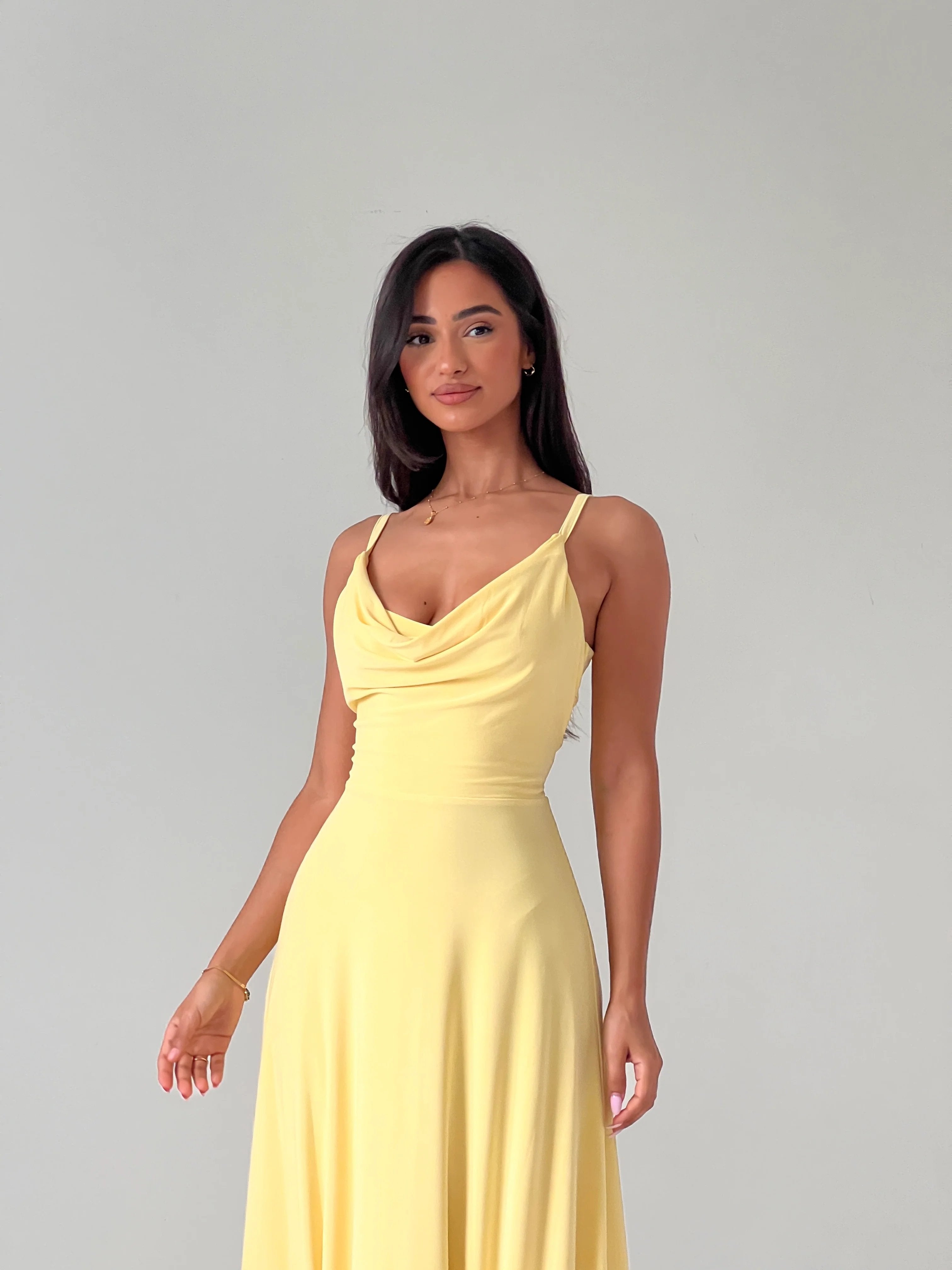 💃Lulah Drape Maxi Dress z wbudowanym biustonoszem