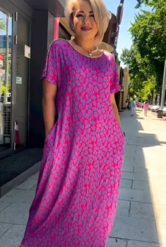 Sukienka Plus Rozmiar z nowoczesnym nadrukiem
