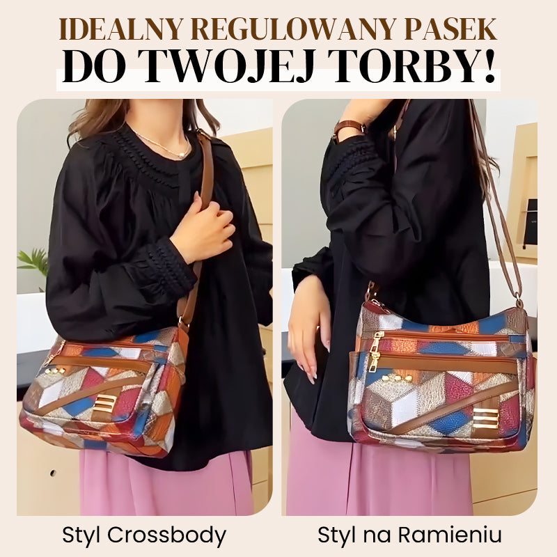 🔥Wyprzedaż: 40% zniżki👜Torba z Vintage Geometrycznym Wzorem - Z Regulowanym Paskiem