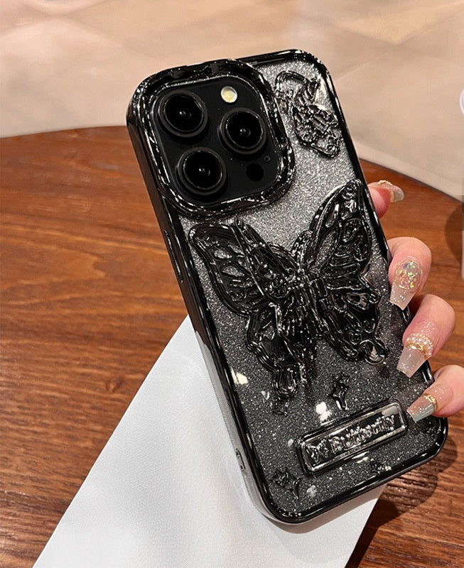 【Wyróżnij swój telefon komórkowy】🦋Brokatowe etui na telefon z motywem motyla
