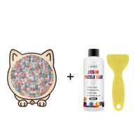 🐱135-elementowa drewniana układanka w kształcie kota w kolorach Morandiego🎁