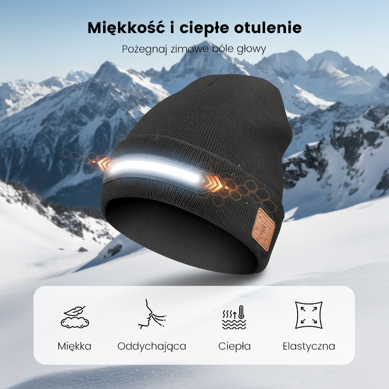 Ładowana Czapka z Diodami LED i Bluetooth