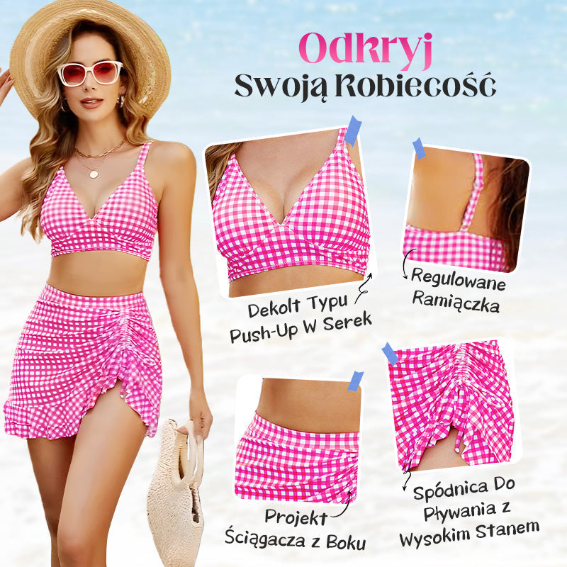 🔥👙Damski komplet bikini z wysokim stanem i dekoltem w szpic