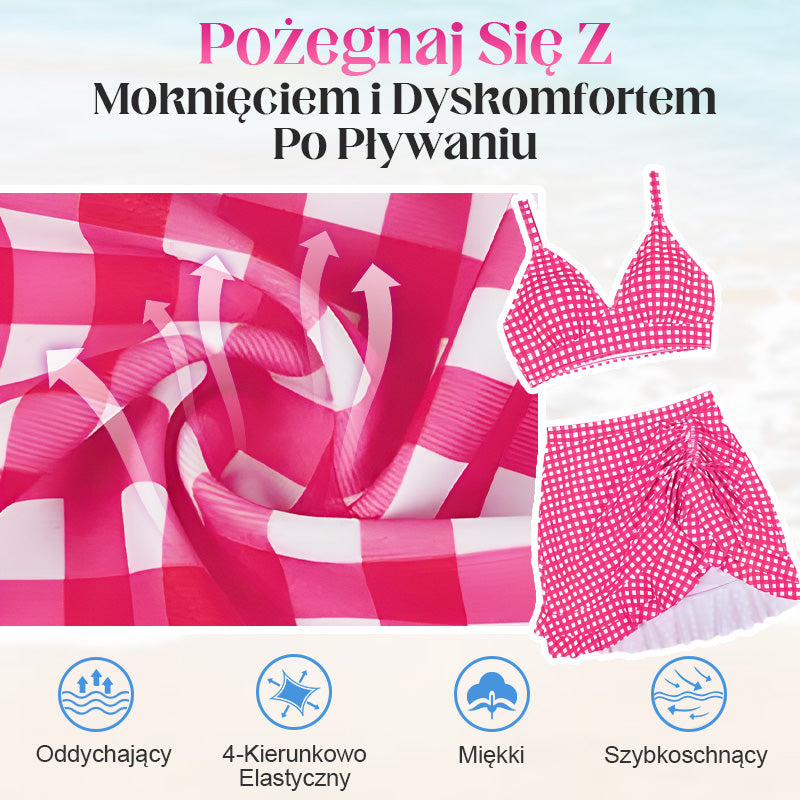 🔥👙Damski komplet bikini z wysokim stanem i dekoltem w szpic