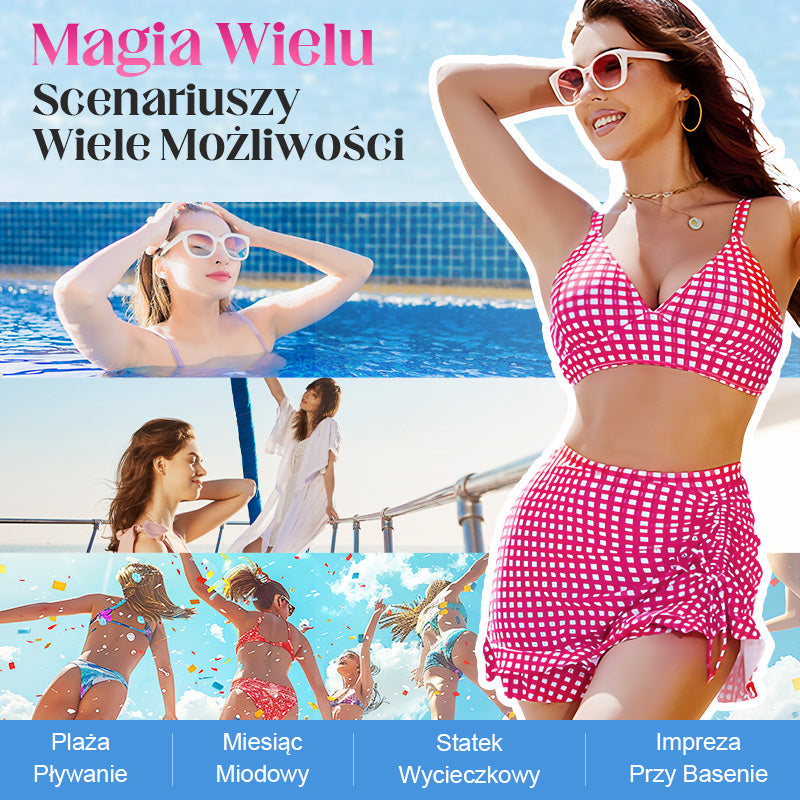 🔥👙Damski komplet bikini z wysokim stanem i dekoltem w szpic