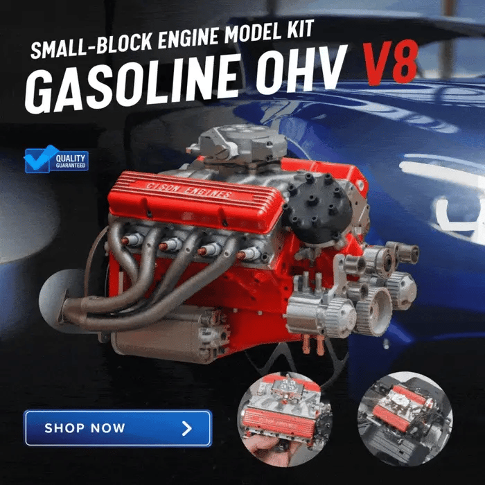 Model silnika V8 do samodzielnego montażu / w pełni przegubowy