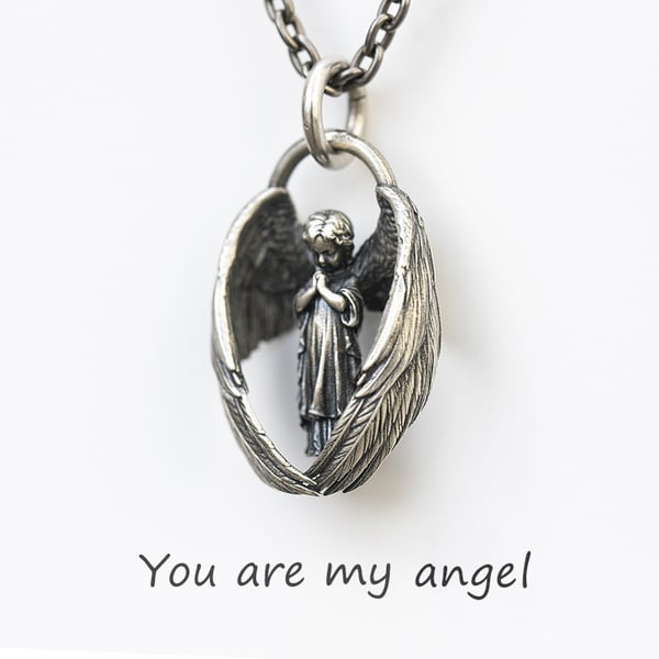 【🎅Świąteczna oferta przedsprzedaży】👼Modlitewny naszyjnik anioła - Jesteś moim aniołem