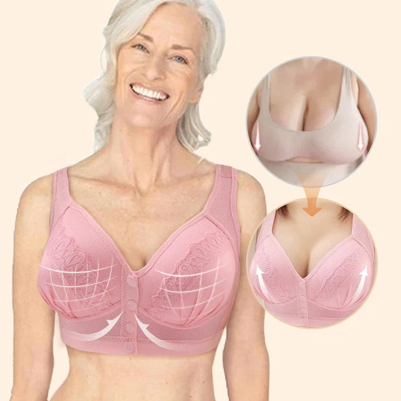 👙🎀【1+1 Bezpłatnie】🔥 Zapinany z przodu, oddychający, przyjazny dla skóry biustonosz z bawełny