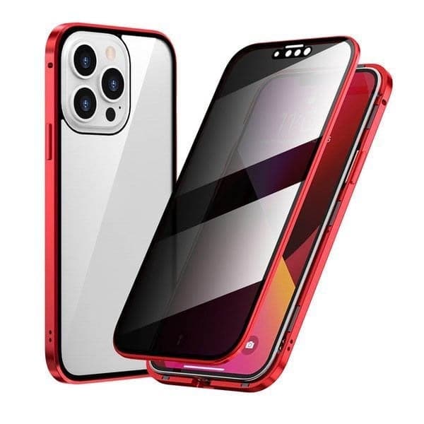 🔥 Magnetyczne etui na iPhone'a z prywatnym szkłem i metalową ramką📱