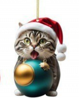 🎄 Ozdoba choinkowa z kotem ✨ Wiszące ozdoby z kotem