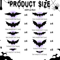 🦇Halloweenowe świecące nietoperze 3D