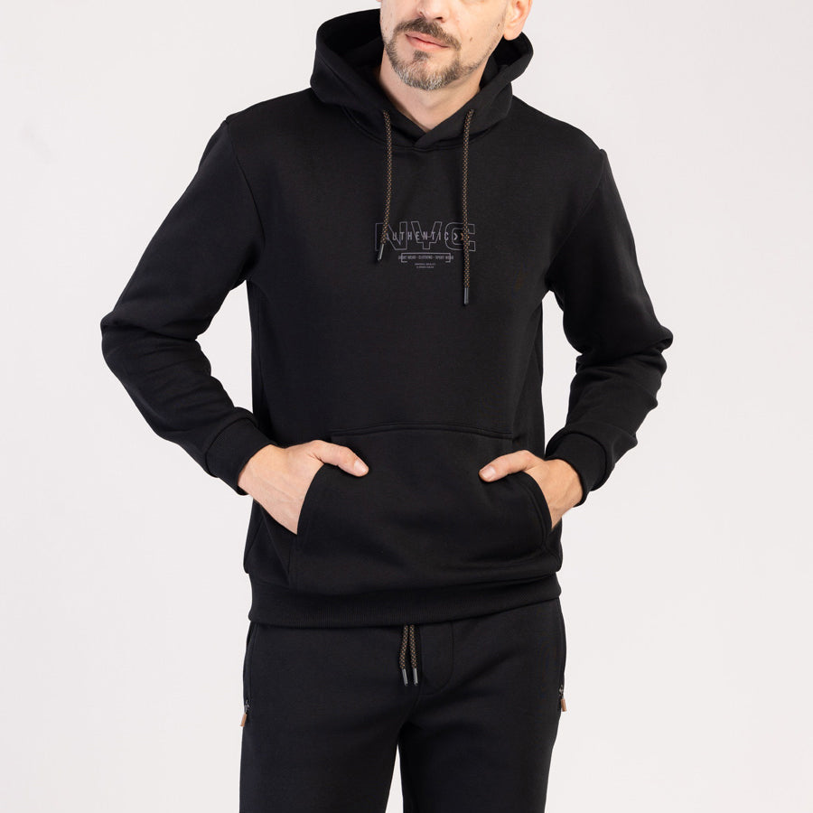 VIREX - MĘSKA CIEPŁA BAWEŁNIANA SPORTOWA BLUZA Z KAPTUREM