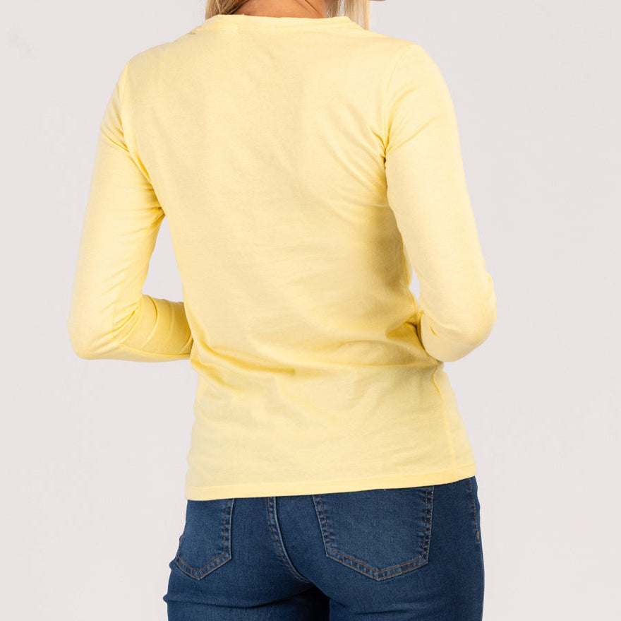 LUMA  - DAMSKA KOSZULKA Z DŁUGIM RĘKAWEM, 100% BAWEŁNY