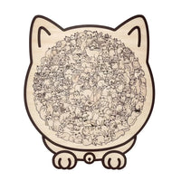 🐱135-elementowa drewniana układanka w kształcie kota w kolorach Morandiego🎁