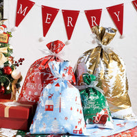 🎅Świąteczne torby na prezenty ze sznurkiem (biodegradowalne)