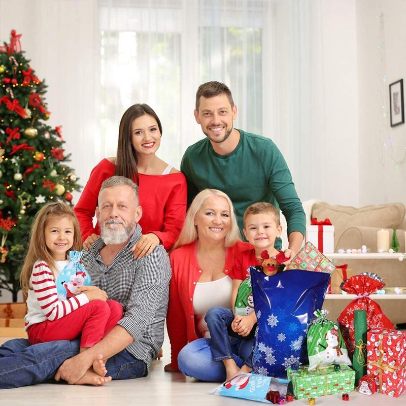 🎅Świąteczne torby na prezenty ze sznurkiem (biodegradowalne)