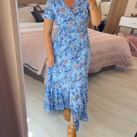 💃Sukienka z kwiatowym nadrukiem i dekoltem w szpic