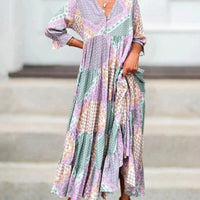 【M-3XL】🌈Kolorowa sukienka z nadrukiem i rękawami 3/4