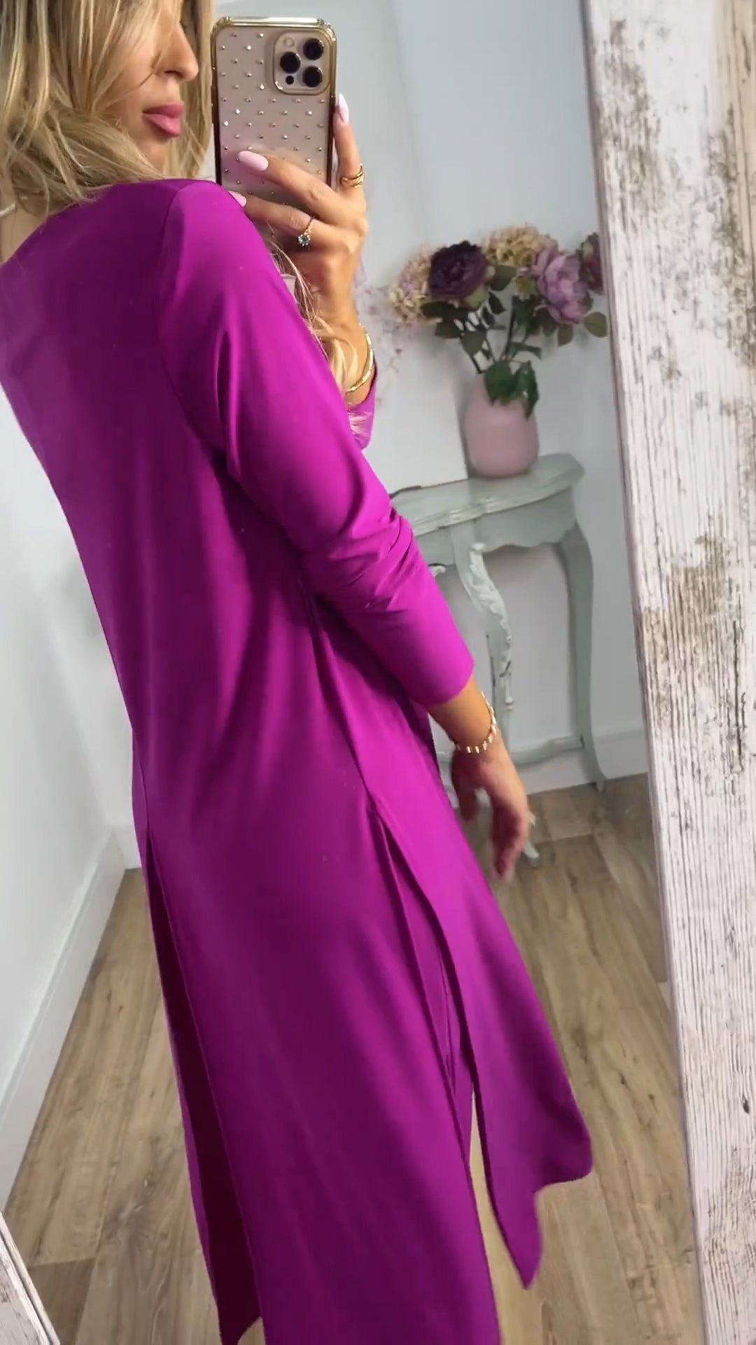 🎁Elegancki 2-częściowy garnitur z długim topem i dopasowanymi spodniami✨