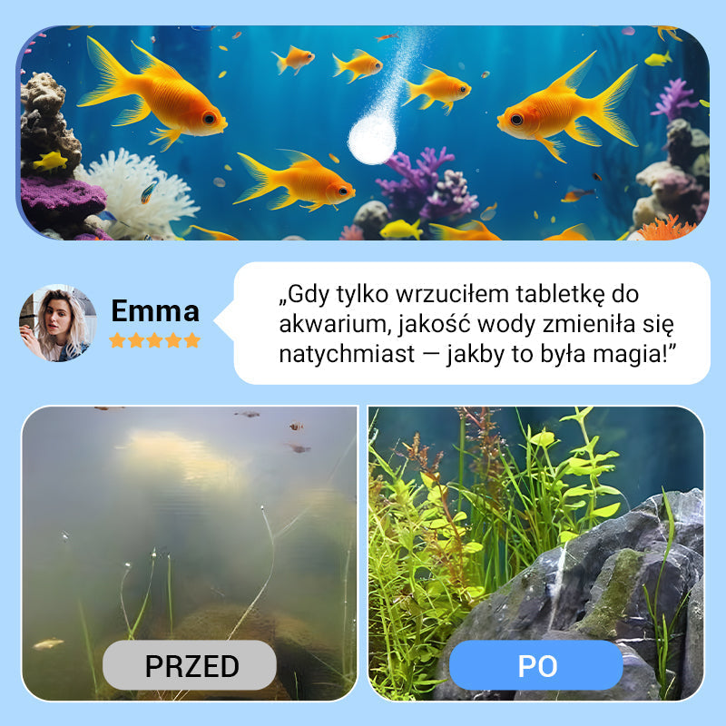 ♻️ Silna tabletka do oczyszczania wody w akwarium 🌿