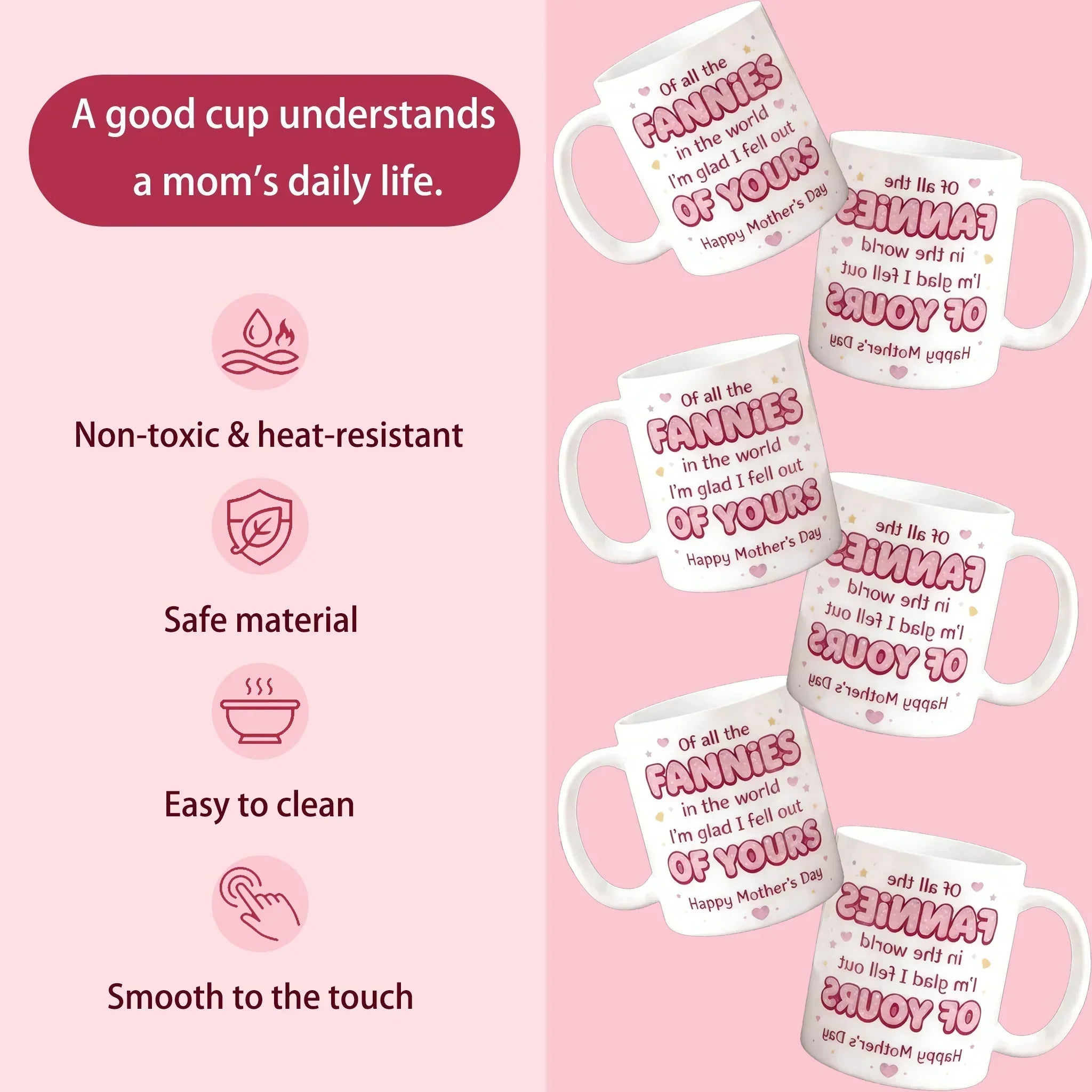 🌸🎁 Kubek na Dzień Matki – „Spośród wszystkich kobiet na świecie cieszę się, że wypadłem z Twojego brzucha”.