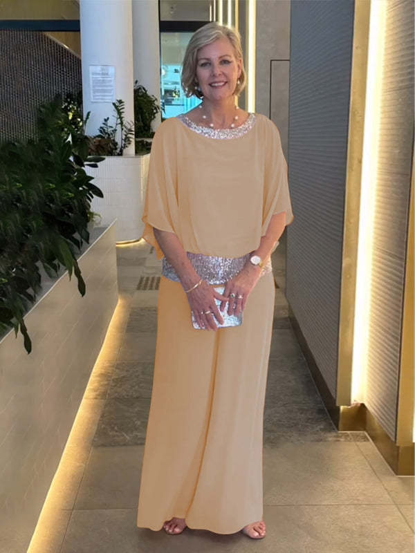 🔥Elegancki dwuczęściowy zestaw Colorblock z cekinami