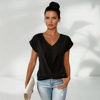 👚 Elegancka casualowa koszulka z krótkim rękawem