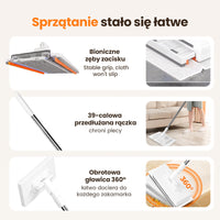 Jednorazowy mop do kurzu z 4 ściereczkami wielokrotnego użytku