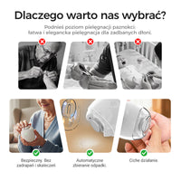 🎉 Elektryczny obcinacz do paznokci - Bezpieczny, nie uszkodzi skóry