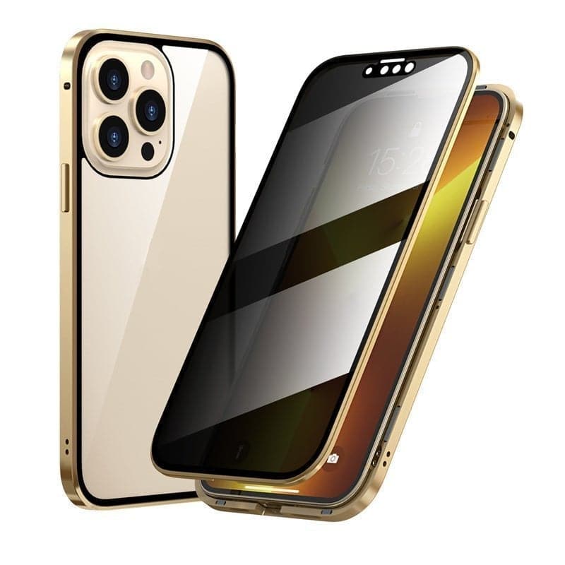 🔥 Magnetyczne etui na iPhone'a z prywatnym szkłem i metalową ramką📱