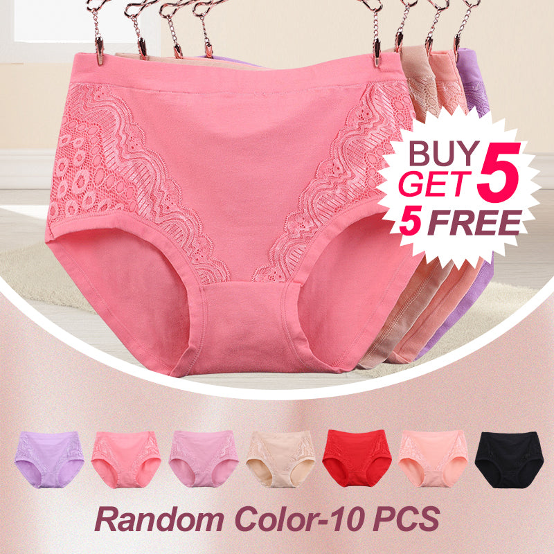 🔥Kup 2 i otrzymaj 1 gratis🔥 Bawełniane majtki Plus Size z wysokim stanem