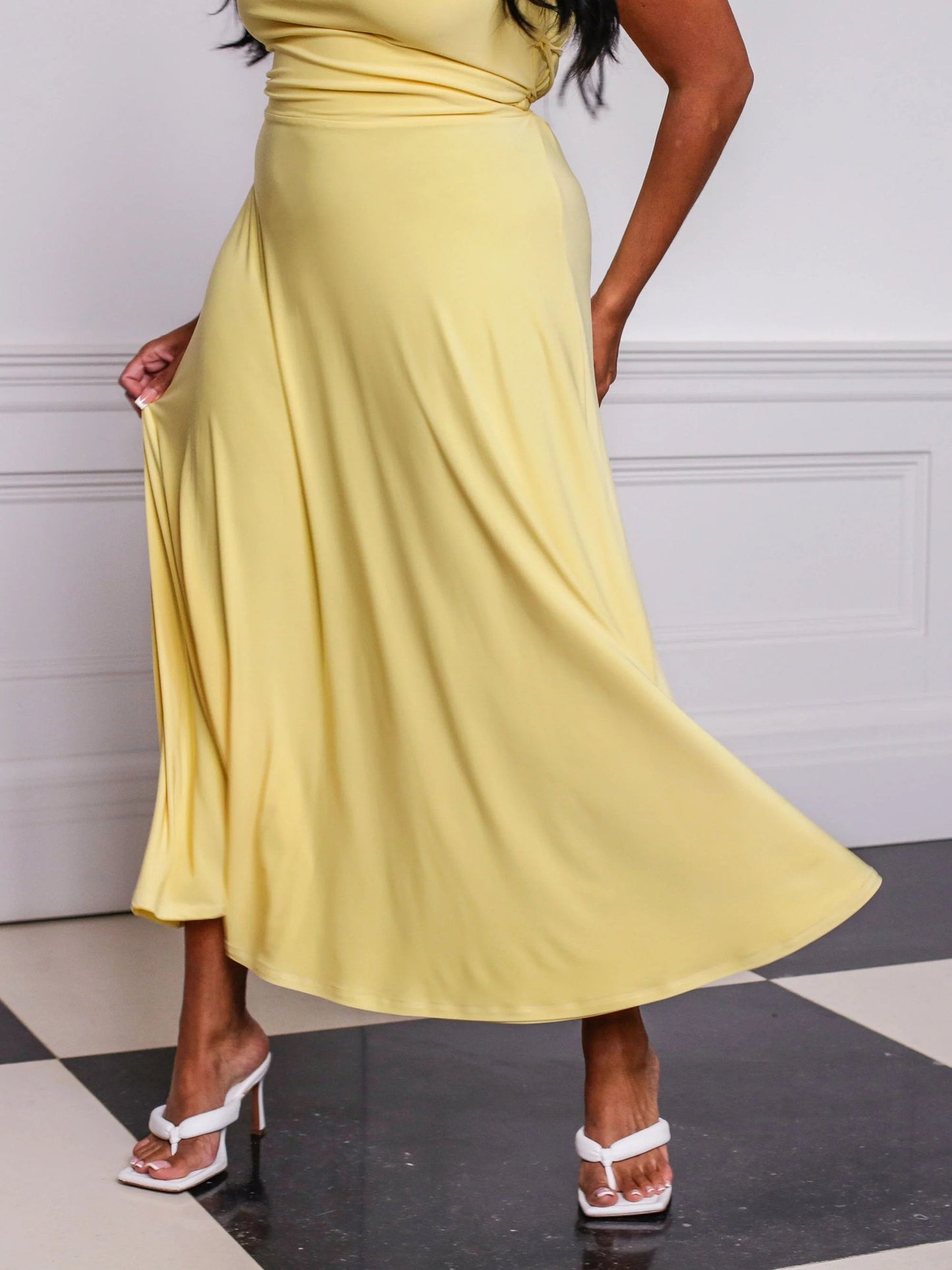 💃Lulah Drape Maxi Dress z wbudowanym biustonoszem
