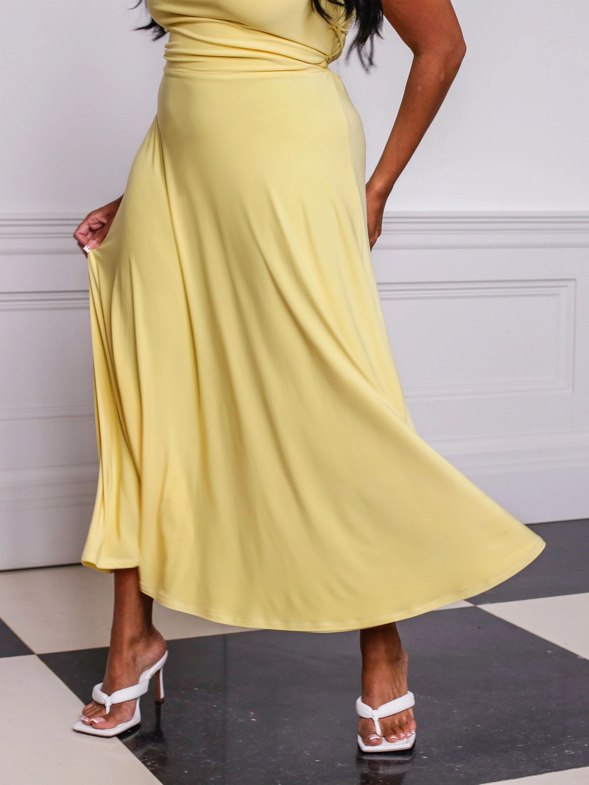 💃Lulah Drape Maxi Dress z wbudowanym biustonoszem