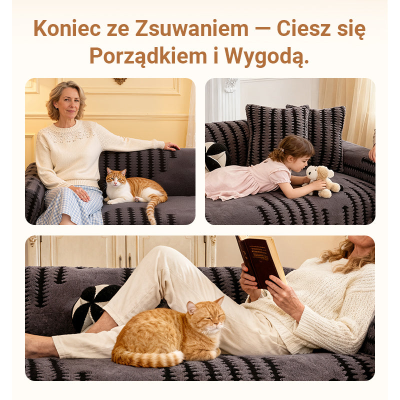🛋️Miękka, antypoślizgowa narzuta na kanapę z pluszu