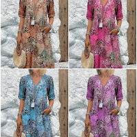 【S-3XL】💮Oddychająca sukienka z nadrukiem w stylu vintage