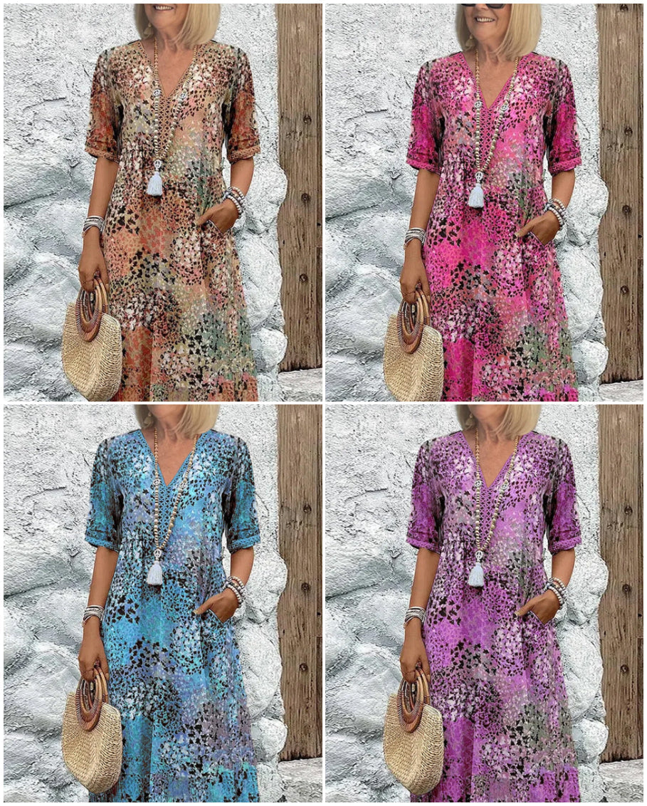 【S-3XL】💮Oddychająca sukienka z nadrukiem w stylu vintage