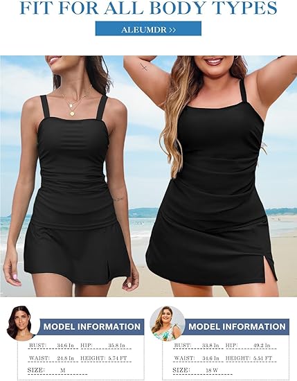 👙Kobiece dwuczęściowe stroje kąpielowe typu tankini z efektem wyszczuplającym brzuch