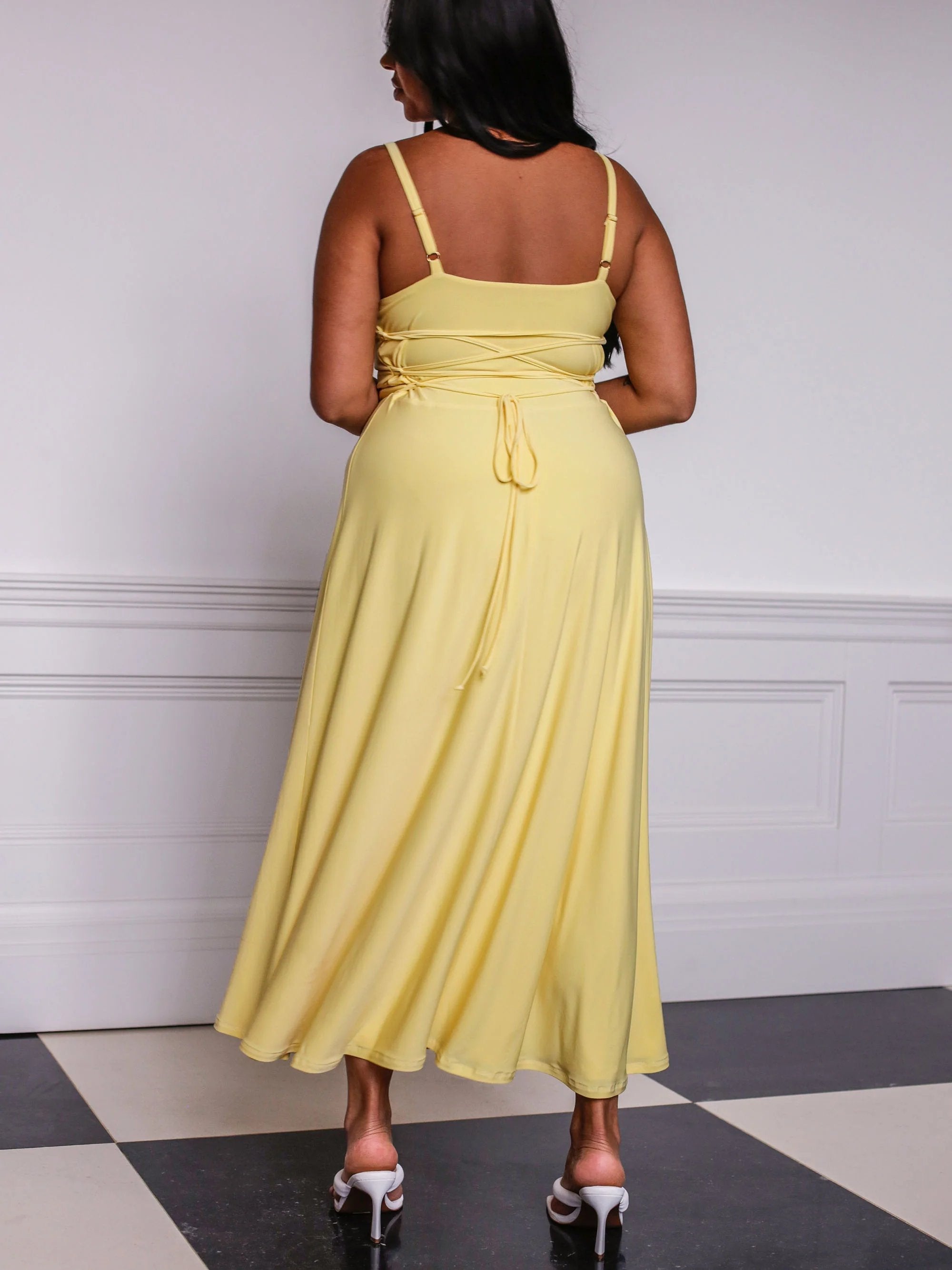 💃Lulah Drape Maxi Dress z wbudowanym biustonoszem