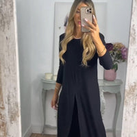 🎁Elegancki 2-częściowy garnitur z długim topem i dopasowanymi spodniami✨