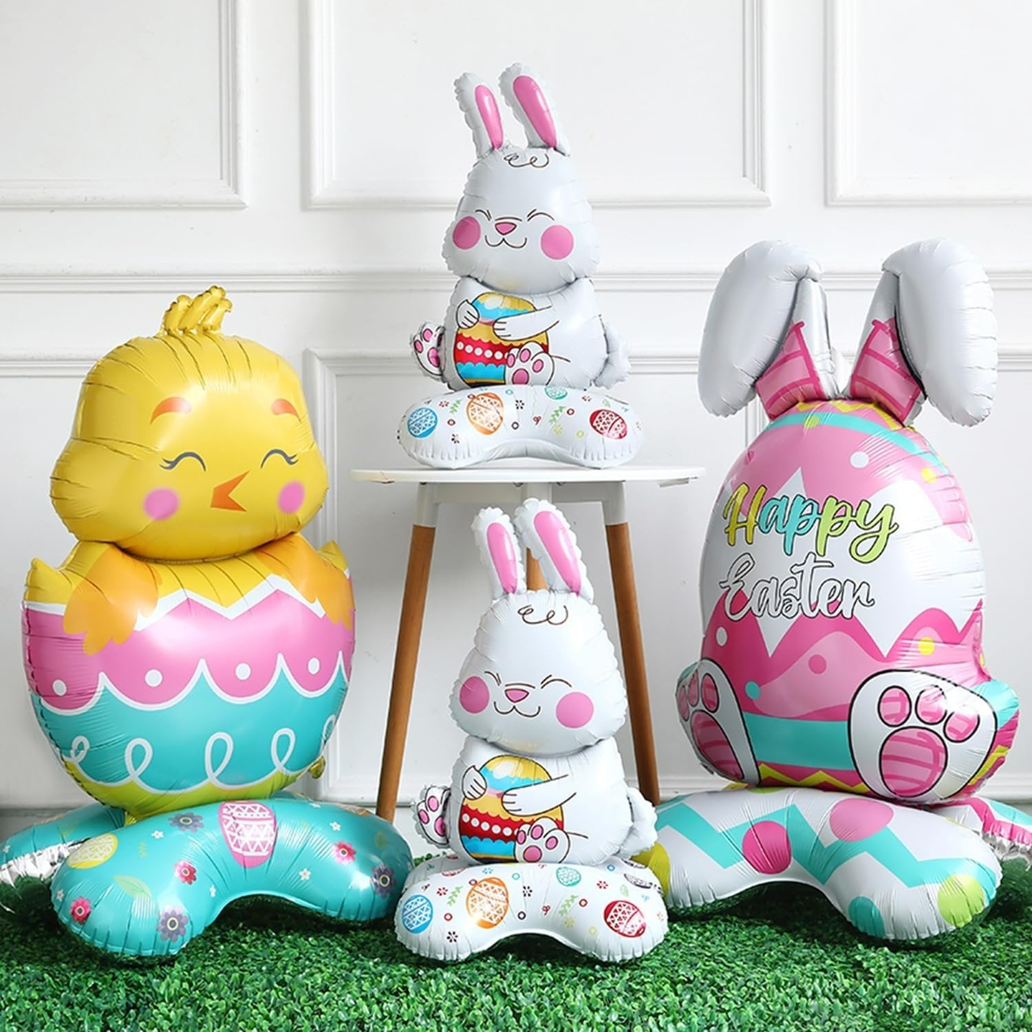 【✨ 1 + 1 gratis - 2 szt.】3 gigantyczne, stojące 3D balony w kształcie królików – radość z samodzielnie stojących dekoracji na każdą imprezę
